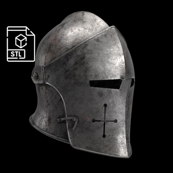 Visored barbuta — 15th century